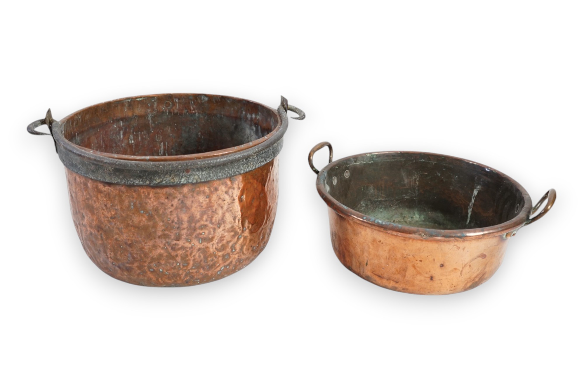 A 19th century copper cooking pan